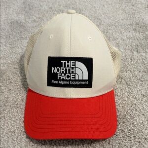 The North Face Red and Cream Trucker Hat